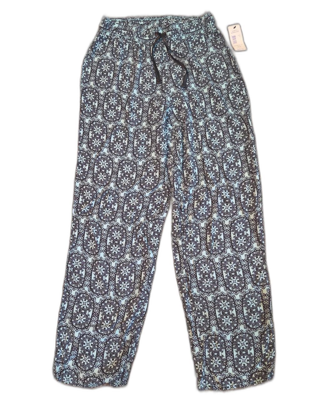 NWT Inidgo Sleepwear Blue And Black Printed Pajama Pants